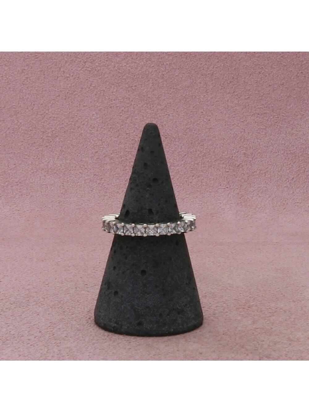sterling silver princess-cut cz eternity stack band ring size 5.75